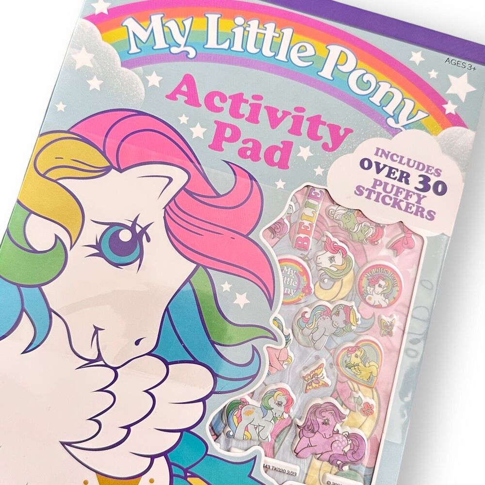 NEW Retro My Little Pony Activity Pad W/ Over 30 Puffy Stickers Cute GEN 1 style